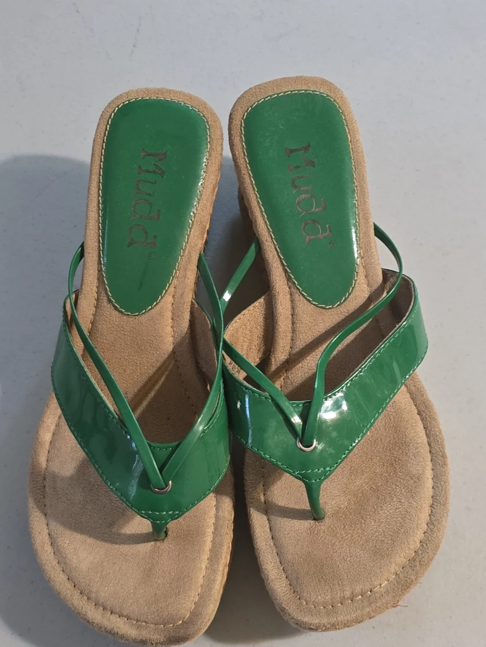 Mudd Green Platform Thong Sandals - Women Size 10M